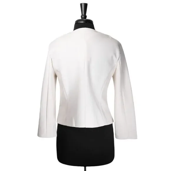 Saint + Sofia Women's Florence Jacket Cream Organic Cotton Blend Full Zip 10 NWT - Picture 3 of 9